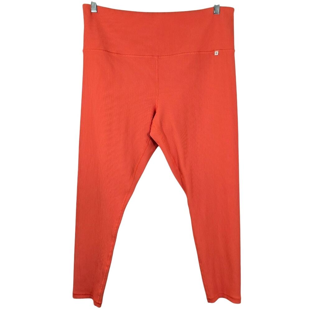 O Athleta x Alicia Keys Orange Keys Elation Tight Leggings Size 2X Ribbed Yoga